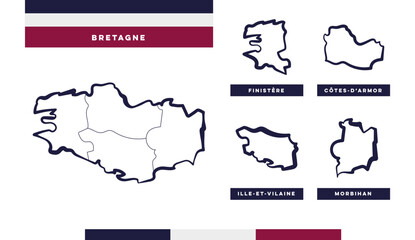 Région / Département en Bretagne - France - obrazy, fototapety, plakaty