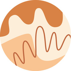 Circles with floral abstract design flat icon