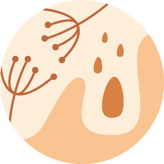 Circles with floral abstract design flat icon