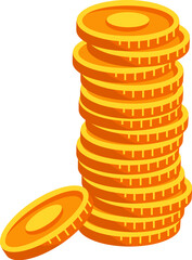 Gold coin flat icon Bank Economy
