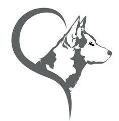 Vector of a dog's head on a white background. Animals. Logo or icon of the dog.