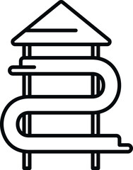 Child slide icon outline vector. Aqua pool. Summer aquatic