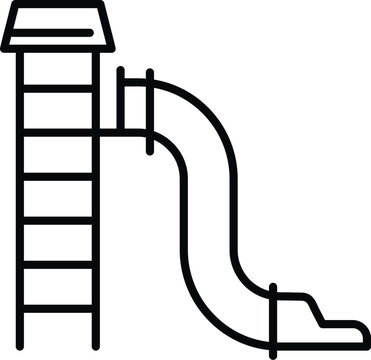 recommend clip art: Slide tube icon outline vector. Aqua pool. Summer beach