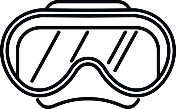 recommend clip art: Dive mask icon outline vector. Aqua pool. Summer aquatic