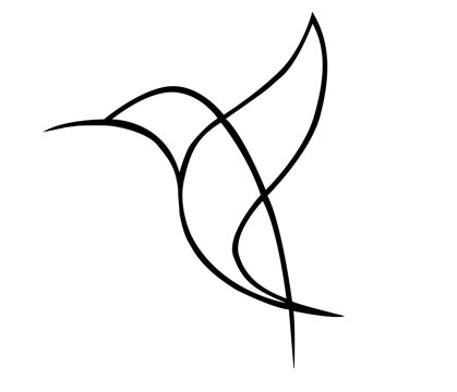 recommend clip art: Hummingbird Continuous Line Drawing. Bird Logo Contour Drawing. Single Line Illustration.
