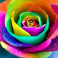 Colorful rose. Made with Generative AI.