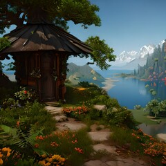 Cosy village. Made with Generative AI.
