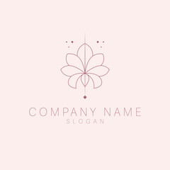 Lotus flower logo design. Line art lotus logotype.