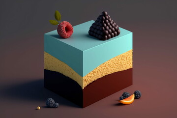 Piece of cake with berries