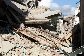 the houses destroyed by the earthquake - Amatrice - Italy - 2016