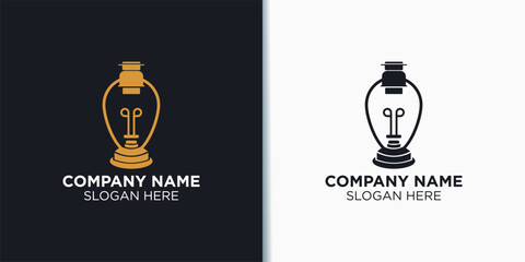 lantern and bulb logo vector, technology logo inspiration © Artfandi