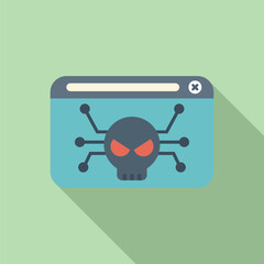 Online virus icon flat vector. Error malware. Fraud alert