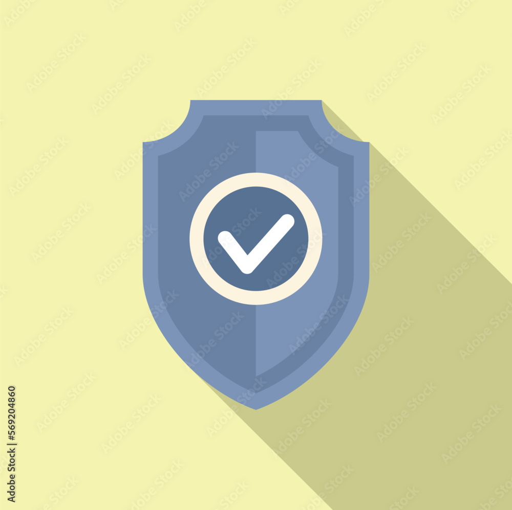 Poster shield threat icon flat vector. hacker error. computer security