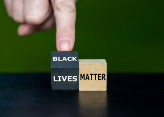 Cubes form the expression 'black lives matter'.