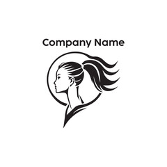 Woman silhouette logo head face logo vector design. Isolated design for feminism concept vector emblem.