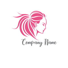 Woman silhouette logo head face logo vector design. Isolated design for feminism concept vector emblem.