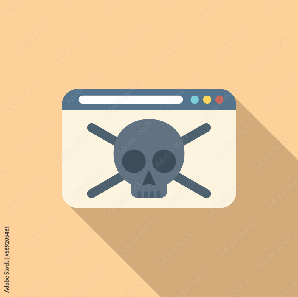 Poster internet software icon flat vector. malware report. bug scan