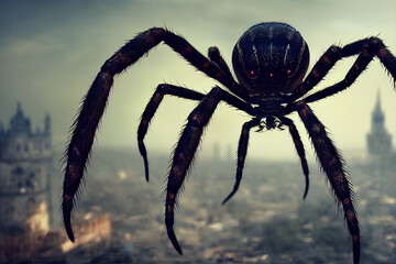 giant spider attacking