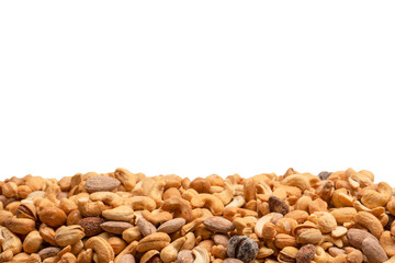 A group of almonds, pistachios, walnuts, macadamia, cashews.