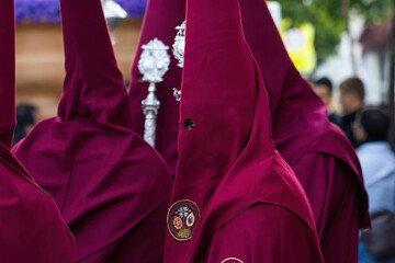 Penitents or Nazarenes during the Holy Week procession.