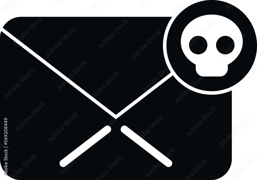 Aufkleber mail malware icon simple vector. virus error. data crime