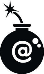 Malware bomb icon simple vector. Laptop error. Data email