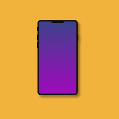 Smartphone mockup with gradient screen color for app display, presentation, information graphics and other.