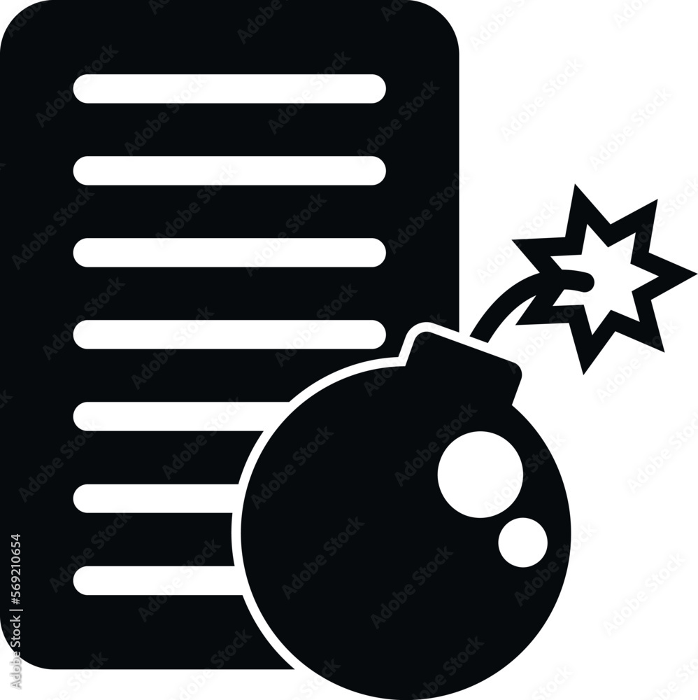 Poster file data bomb icon simple vector. hacker error. online email