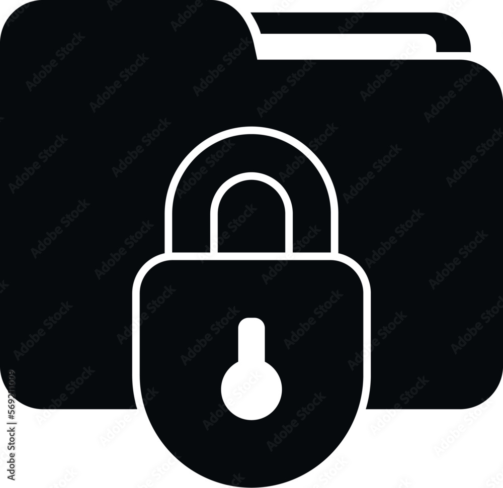 Poster folder lock icon simple vector. malware virus. web alert
