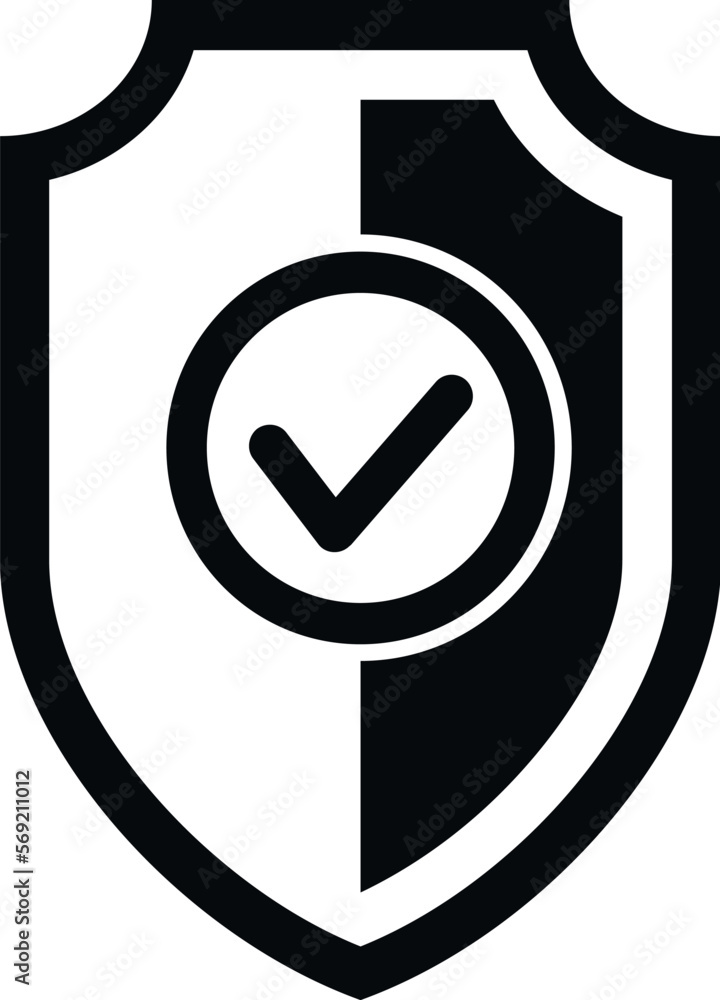Poster shield threat icon simple vector. hacker error. computer security