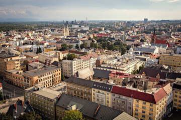 Fototapeta na wymiar Aerial view from Ostrava Town Hall in Czechia
