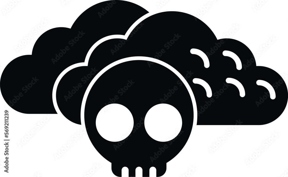 Poster malware cloud data icon simple vector. virus error. threat report