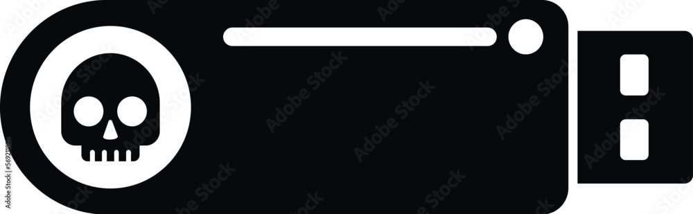 Poster usb virus data icon simple vector. hacker error. fraud alert