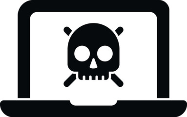 Threat laptop icon simple vector. Security alert. Notification alert