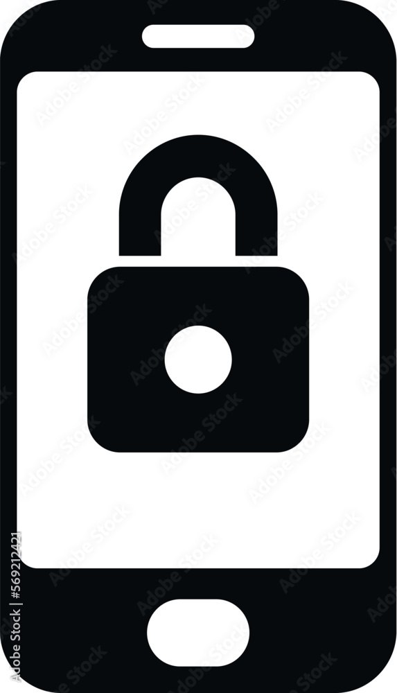 Poster phone lock icon simple vector. hacker error. security bug