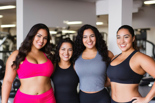 Generative AI image of ethnic women in gym