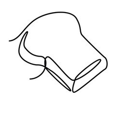 Single continuous line drawing of stylized sweet fresh bake bakery pastry in minimal continuous one line