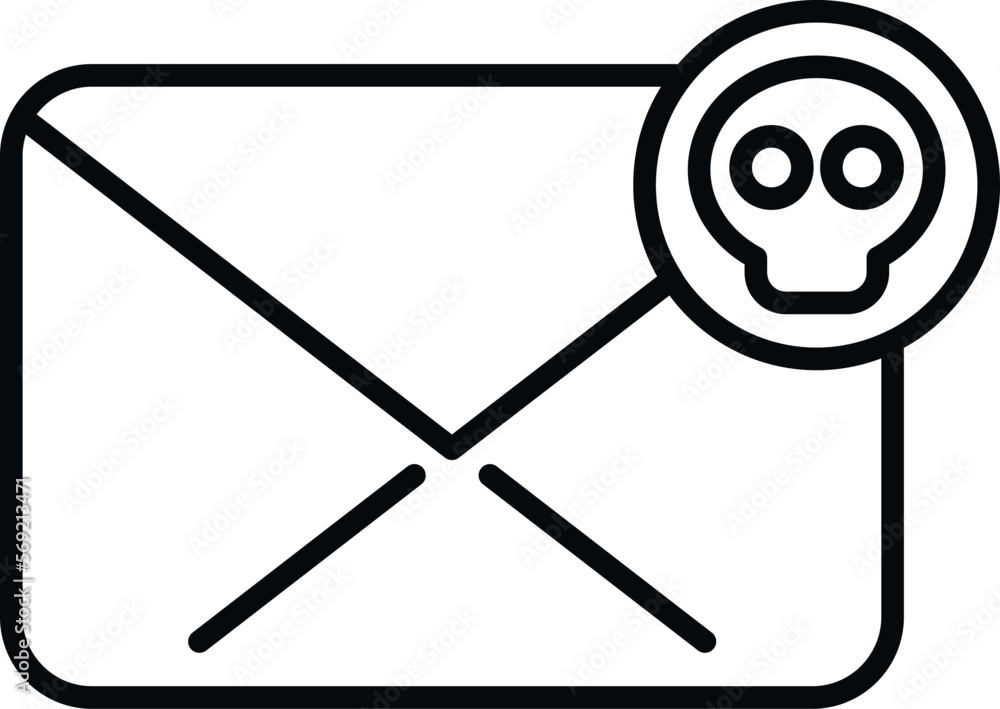 Aufkleber mail malware icon outline vector. virus error. data crime