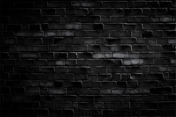 Fototapeta na wymiar Black brick wall background. Generative AI.