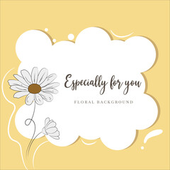 vector cute frame floral background for invitations or cards