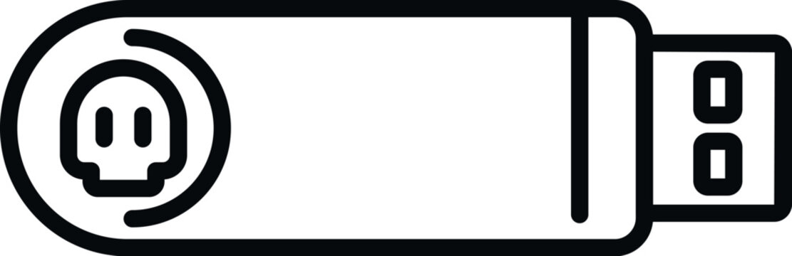 Usb Virus Data Icon Outline Vector. Hacker Error. Fraud Alert