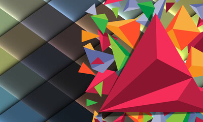 Colorful polygon background with generative AI