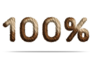 100 percent with brown fur texture for special offer discount sale concept