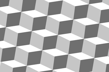 Abstract overlapping white cubes background - 3d rendering.