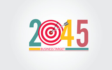 2045 New Year numbers with business target colorful banner. 