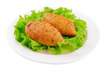 freshly baked chicken cutlets on plate