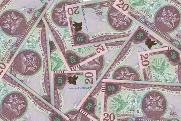 The Trinidad and Tobago currency - the Trinidad and Tobago dollar. Macro view of Trinidad and Tobago paper money. Close-up money