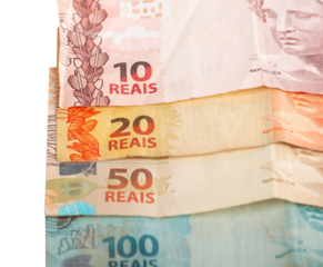 Brazilian money. Brazilian real banknotes