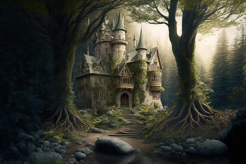 fairy tale castle.Generative Ai