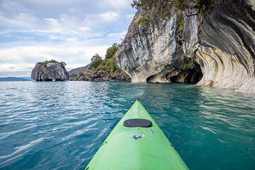 Kayak tour around the famous marble caves Catedral de Marmol, Capilla de Marmol and the tunnel of...